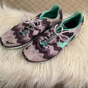 Nike Free Purple and Mint chevron